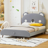 Bellemave® Full Size Upholstered Platform Bed with Koala - Shaped Headboard - Bellemave